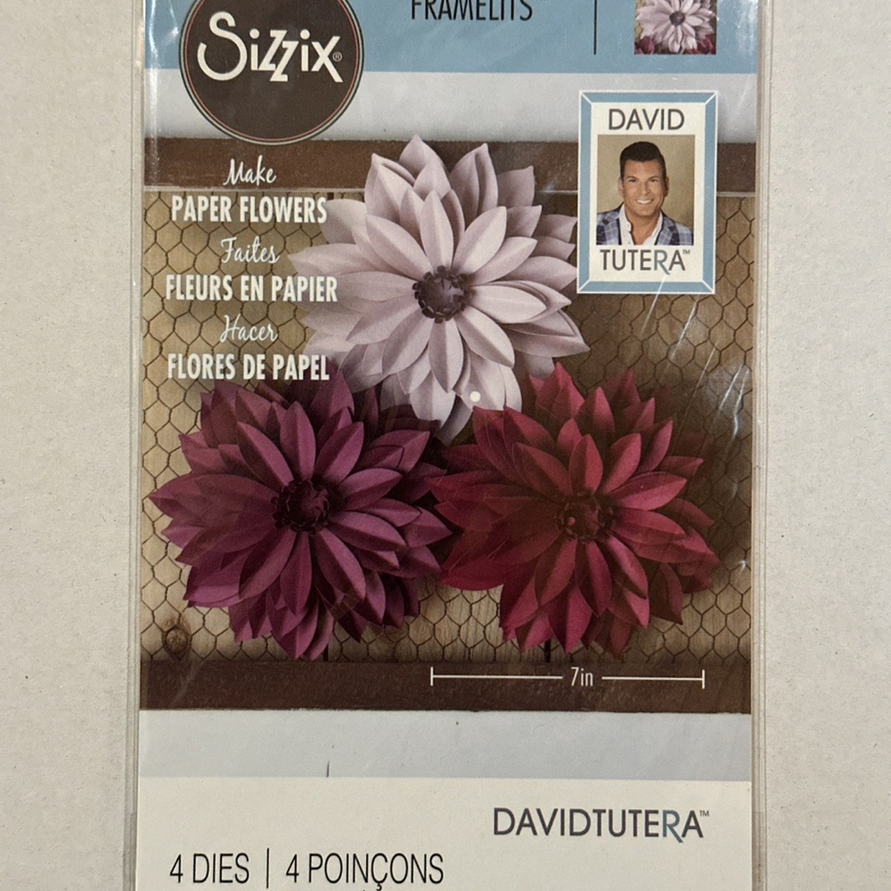 Rare Sizzix David Tutera 562401 Dahlia Framelits Die Set 3D Flower